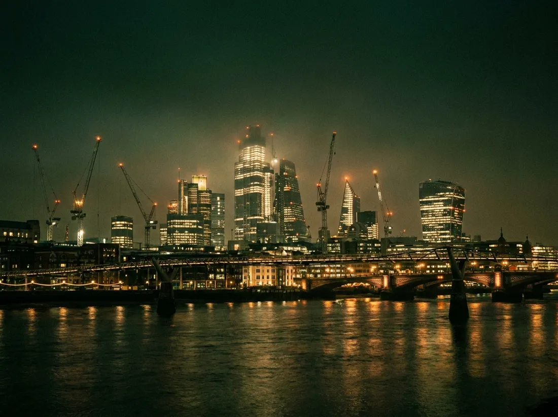 London skyline at night